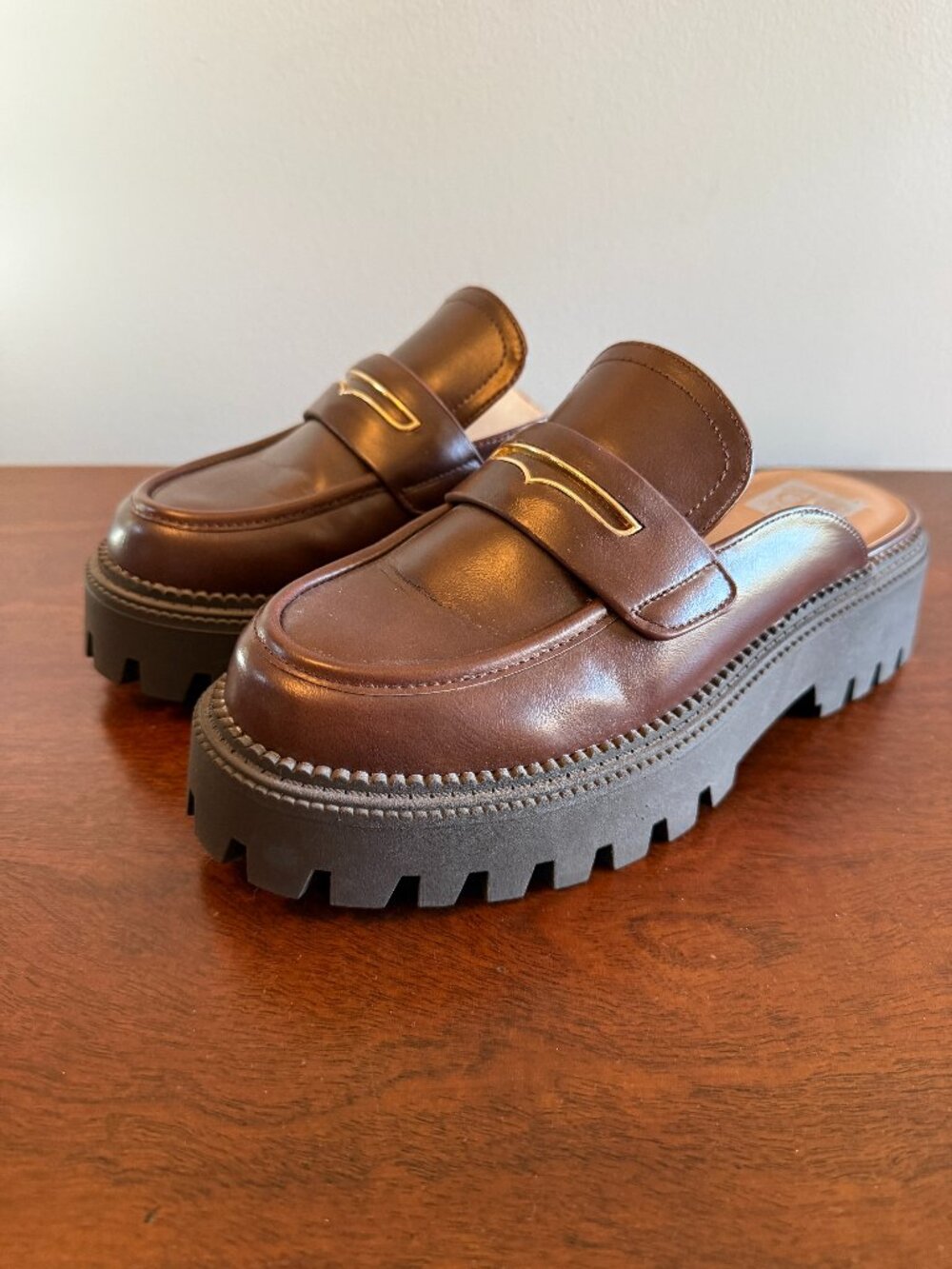 Dolce Vita Liptun Platform Penny Loafer Mules – Brown – Women’s 8.5